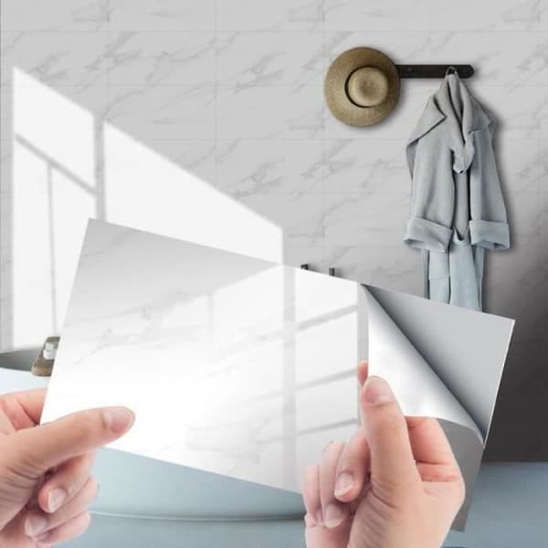 16 stycken dekorativa självhäftande rektangulära kakeldekaler för badrum och kök, 30x15cm, vit