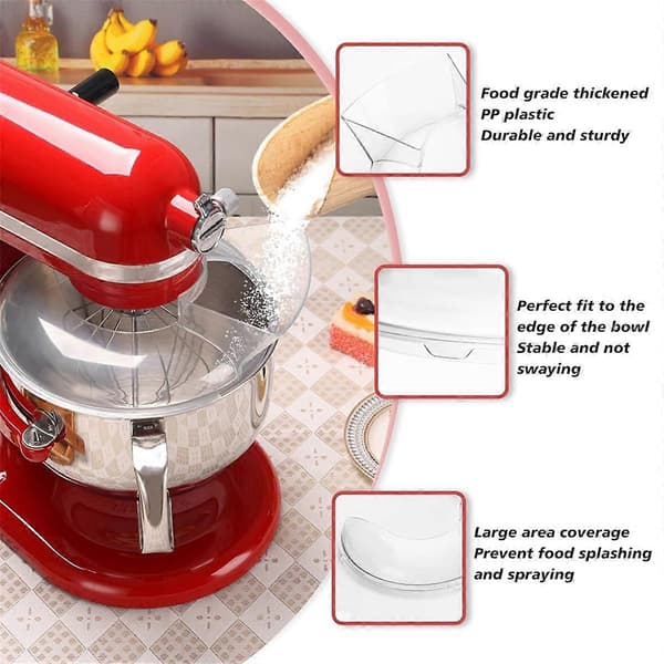 Hældeskjold til Kitchenaid 5,5 Quart, 6, 7, 8 Qt skål-løft standmixer tilbehør i rustfrit stål