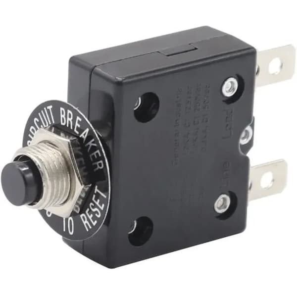 15 A automatsäkring, överströmsskydd 125-250 V AC/50 V DC, tryckknappssäkring