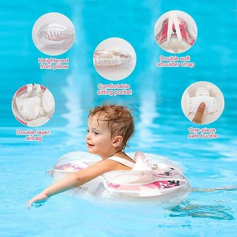 Oppustelig babysæde til babyer 6-30 måneder. Pink – DELKEVIC