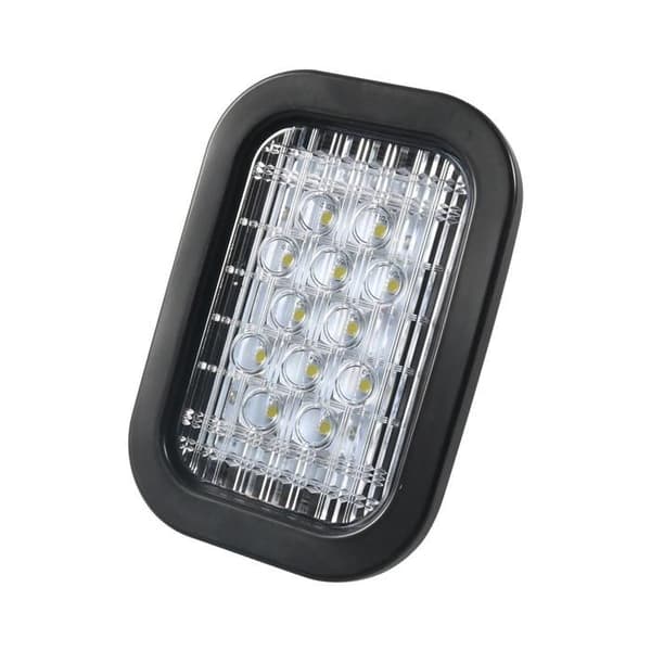 Rektangulær 12 LED baglygte til trailer/autocamper/lastbil med JZSH-stik (hvidt lys)