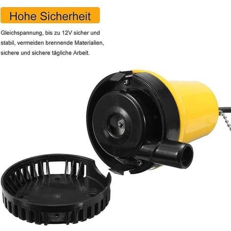 12V 50W 4200L/h dränkbar pump, DC-pump, smutsvattenpump, 2,3m bärbar kabel med klämma