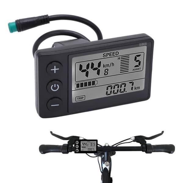 LCD displaymåler til elcykel S866 Elcykel LCD displaymåler 24V 36V 48V kontrolpanel med