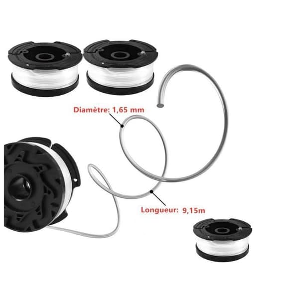 Trimmertrådspole for Black & Decker - A6481 A6485 - 9 spoler med trimmertråd