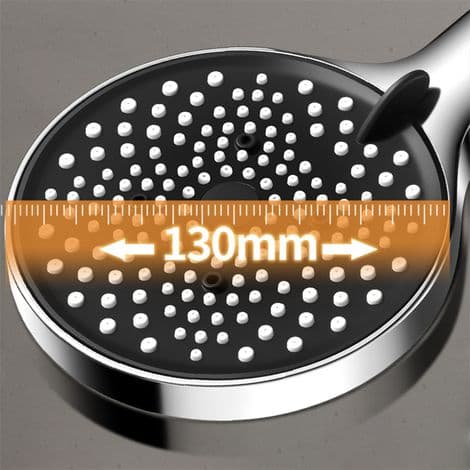 Dusjhode med 1,5 m slange, 8L/min vannbesparende dusjhode, antikalk dusjhode med 6 strålemønstre, kromfinish