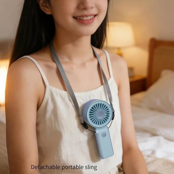 Mini bærbar ventilator - Rejse Camping - Sammenfoldelig bærbar køling - Udendørs kontor - Blå