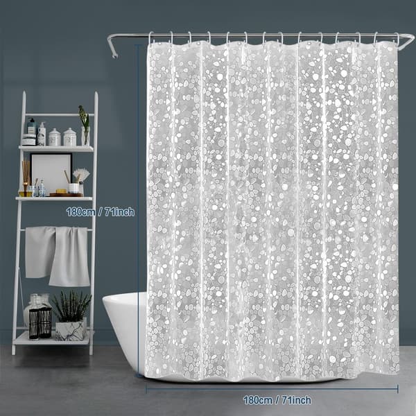 EVA Duschdraperi Vattentätt 3D-effekt Duschdraperier Stenmönster Halvtransparent Badrumsdraperi 180×180CM