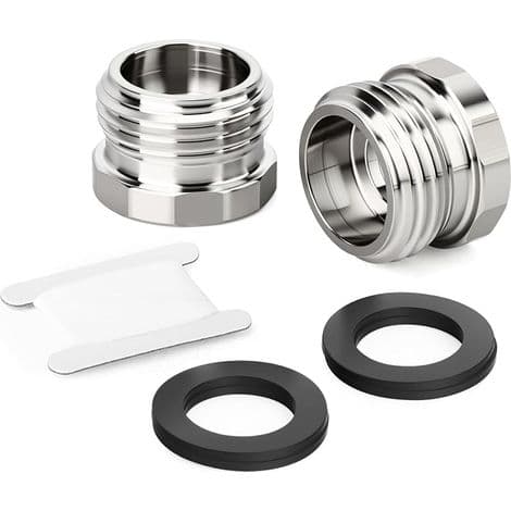 2 stk. reduktionsbøsning i rustfrit stål, 3/4 x 1/2BSP, 304 gevindrørsfitting, haveslangeadapter