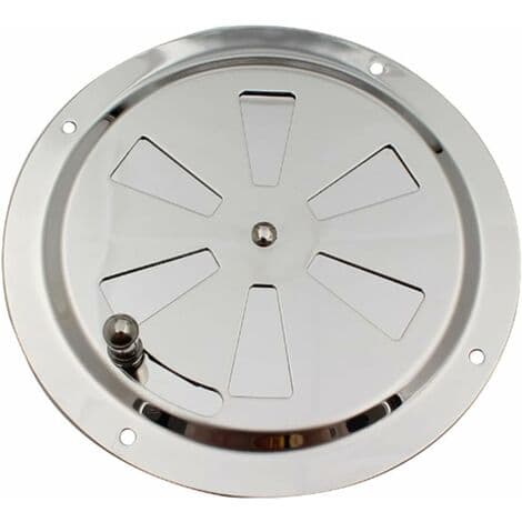 Rund Ventilationsrist, Justerbar Luftventil, Ind- og Udløb i Rustfrit Stål, 125 mm