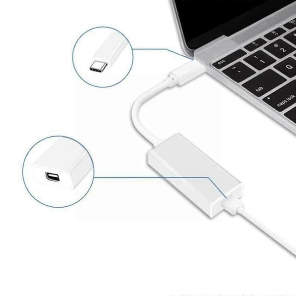 MacBook Air Pro Thunderbolt 3 USB-C til Mini DisplayPort Konverter Adapter 4K PLAY