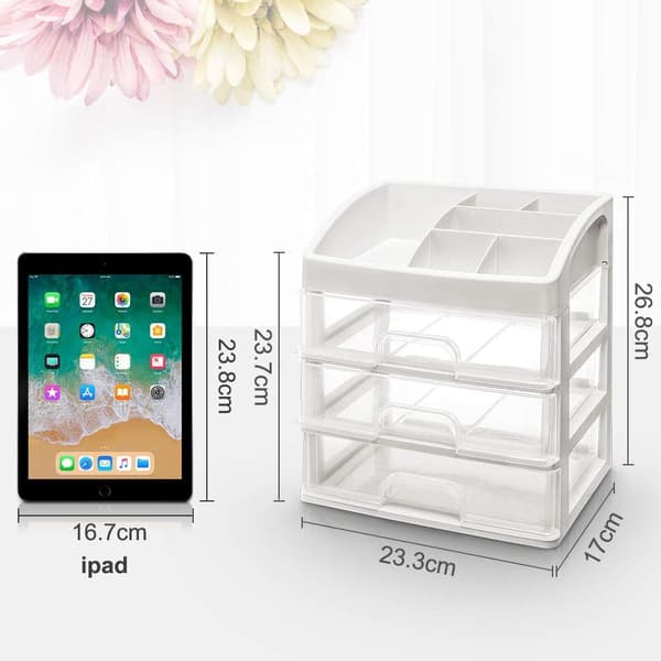 Makeup Organizer, Gennemsigtige Kosmetikbokse, Pladsbesparende Skrivebords Makeup Opbevaringsskuffeboks