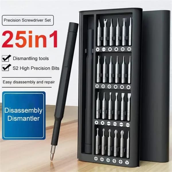 25 i 1 Magnetisk Skruvmejselset Bitsats Precisionselektronik Dator PC Telefon Demontering
