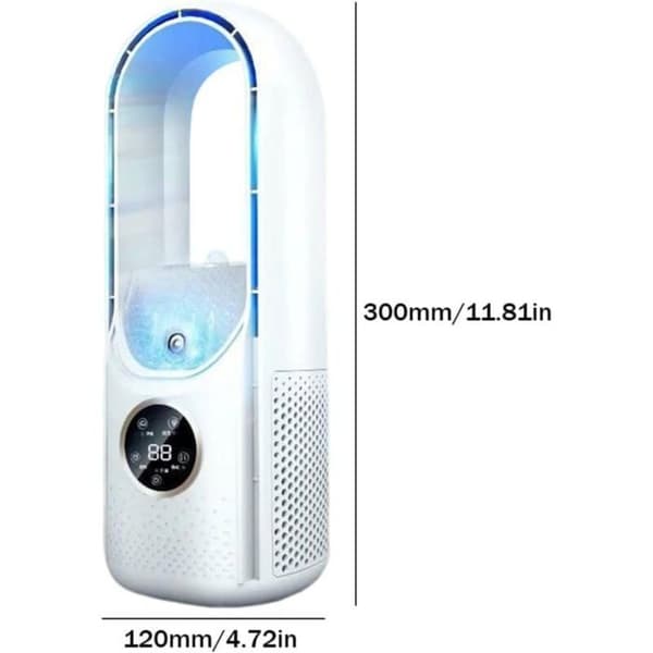 Bladeless ventilator - XVX - Tårn - 6 hastigheder - Oscillerende - Hvid