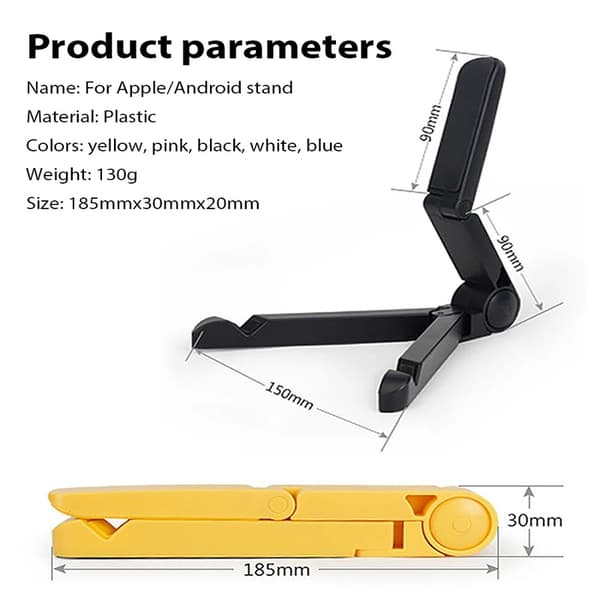 Universal Tablet Stand Foldbar Simpel Let at Bære Mobiltelefonholder Sort 2025