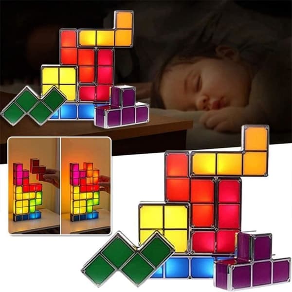 Bordlampe - Tetris - LED - 7 farver - Moderne design - Stabelbar