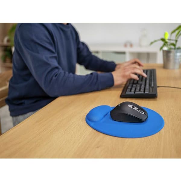 Ergonomisk musematte, gel håndleddsstøtte, sklisikker mikrofiberoverflate – PC-skrivebordskomfort – Blå