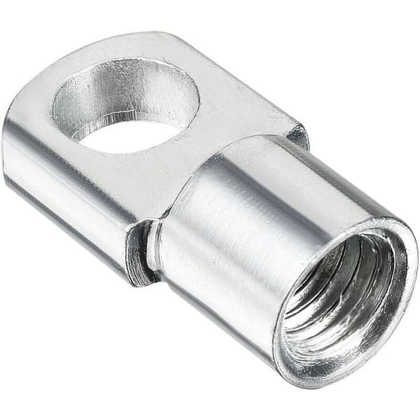 M8 gasfjeder endekappe, 8 mm indvendigt gevind, huldiameter, A3 stål, sølv, 2 stk.