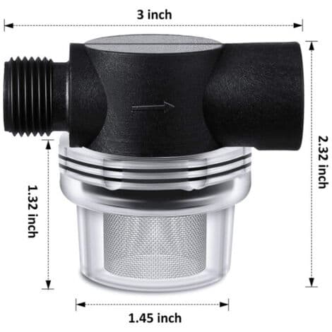 Inline vandpumpefilter/1/2\" filter til autocamper/campingvogn/bådtrailer