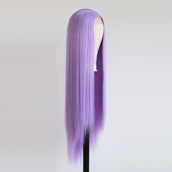 Lilla rett hår for kvinner - Cosplay parykk med langt hår,
