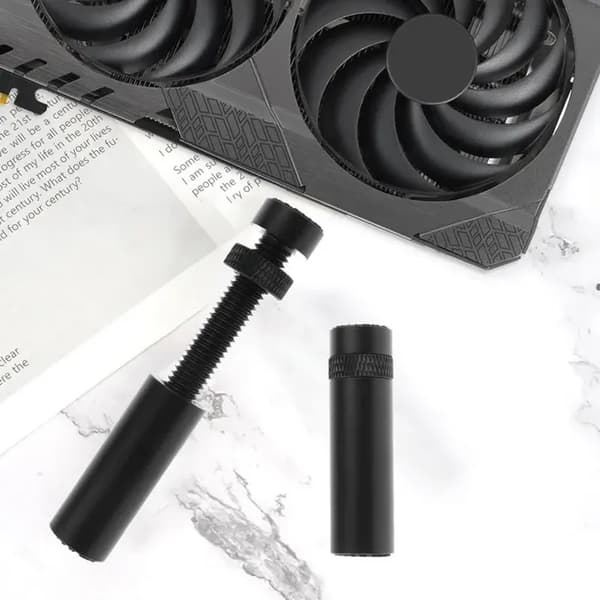 Grafikkortshållare, justerbart GPU-stöd i legering för 49-80 mm grafikkort, svart.