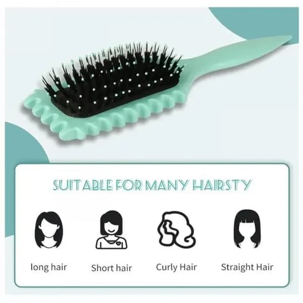 Stylingborste - ZISONIX - Bounce Curl Brush - Vildsvinsborst - Ergonomisk - Grön