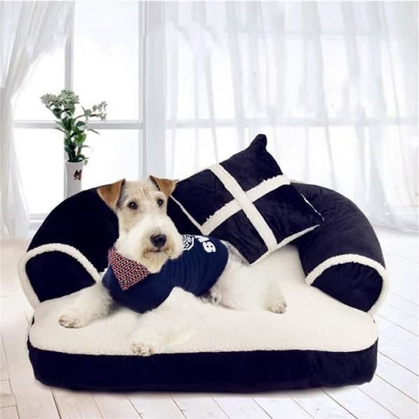 Hundeseng, hundesofa 60*40 cm, kæledyrspude, kæledyrstilbehør (sort).