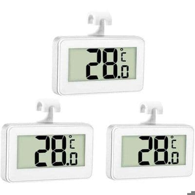 Digitalt køleskabstermometer - Temperaturområde -20°C til 60°C - LCD-skærm med store cifre