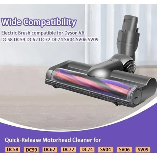 Borsthuvud för Dyson V6 DC58 DC59 DC62 DC72 D74 SV04 SV06 SV09 Dammsugartillbehörsetikett
