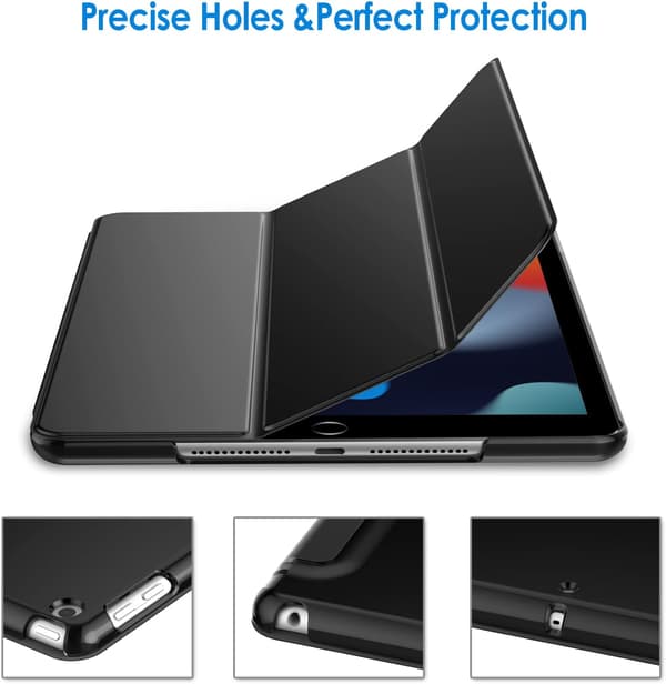 Fodral för iPad 9/8/7 (10,2 tum, 2021/2020/2019 modeller, 9:e/8:e/7:e generationen), automatisk sömn/väckning