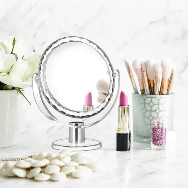 Makeup-spejl - Relaxdays - Forstørrende - Drejeligt - Gennemsigtigt