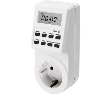 Digital og elektrisk pluggtimer, programmerbar plugg med vekslende syklus, nedtellingstimerplugg