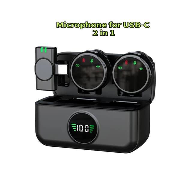 Trådløs Lavalier Mikrofon Mini USB C Trådløs Mikrofon, Perfekt for Videoopptak, Direktestrømming og Konferanser
