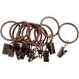 Duschdraperiringar - Nosheir - 12-pack - Koppar - Diameter 32mm - Kraftiga fjäderklämmor