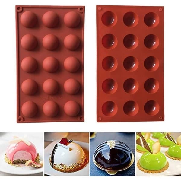 Dessertform - Silikon - 15 hulrom - Rød - 2 stk