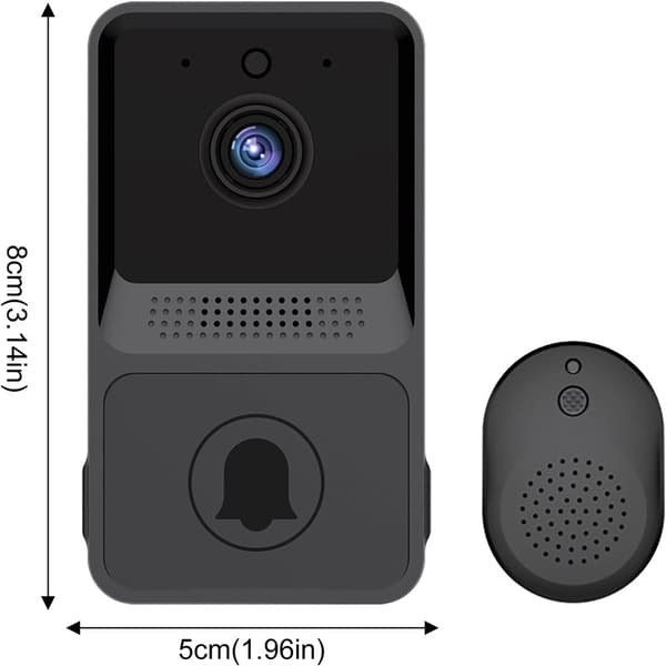Trådlös Video Dörrklocka, Alexa-kompatibel Smart Dörrklocka Fungerar med Google Assistant
