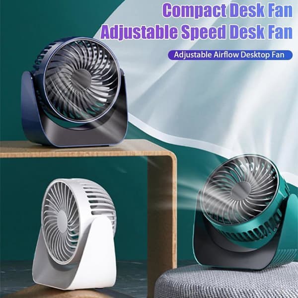 Bærbar ventilator - XVX - USB-bordventilator - 3 hastigheder - Abyss Blue - Lydløs