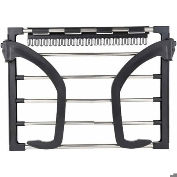 Lille sort cirkulær rør tørrestativ til bærbar radiator, 32 x 40 cm
