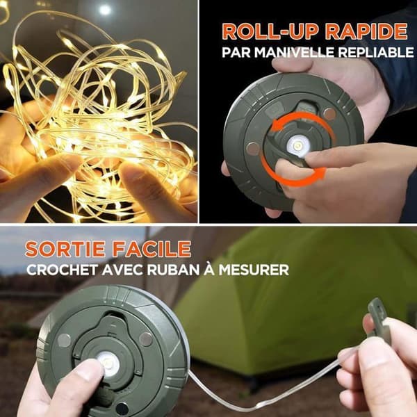 Oppladbare Campinglyslenker - 8 Moduser 2000mAh - 14t Bærbar Utendørs 4-i-1
