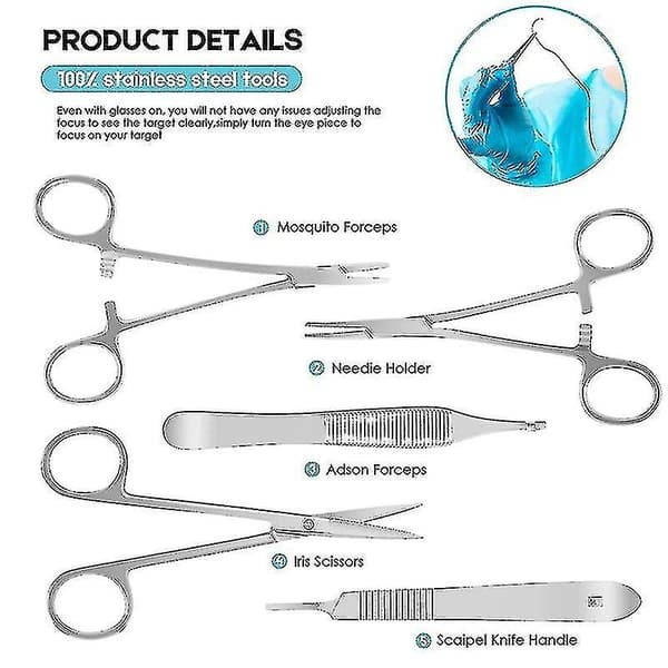 2023 - Komplett Suture Kit til Studerende, Inkluderer Silikon Suture Pad og Suture Værktøj -fg