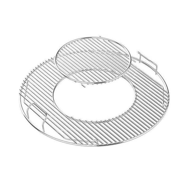 Cirkulær grill i rustfrit stål - Bærbar - 54,6 cm - Kul - 2 sæt, 2 store og 2 små
