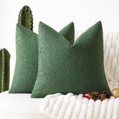 Pudebetræk - XVX - Jagtgrøn - 45x45 cm - 100% Polyester Loop Stof - Tidløs Blødhed
