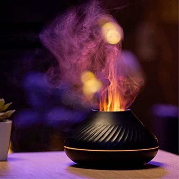 Flamdoftspridare Luftfuktare 7 Flammfärger (Svart)