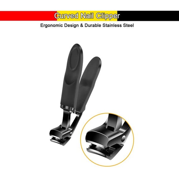 Buet negleklipper - Ergonomisk - Rustfrit stål - Til tykke negle - Komfortabelt greb