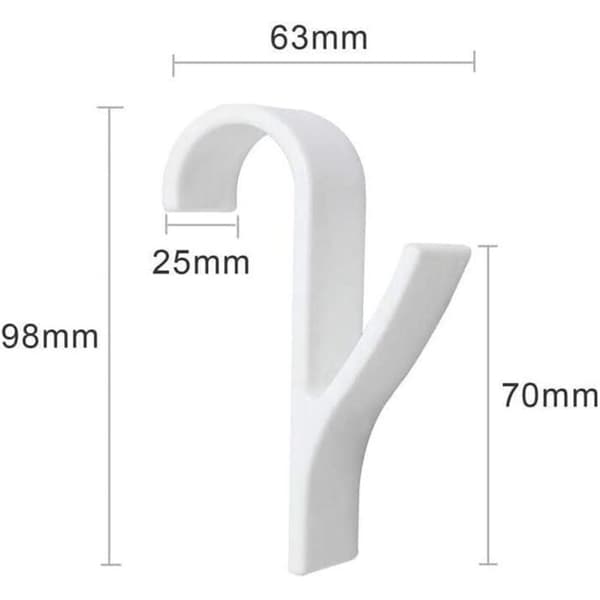 6 STK Universal Håndklestativ Radiator Krok - Plast, Hvit
