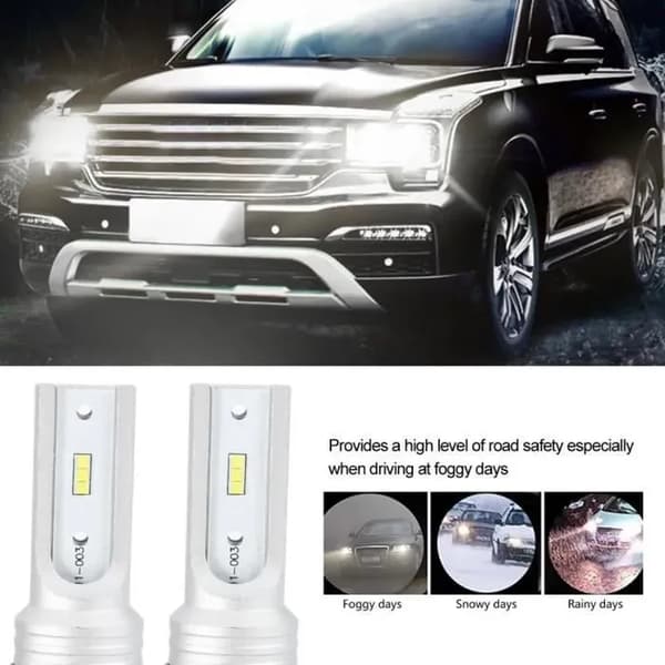 Qiilu LED-frontlyspærer - HB3 - 72W - 6000K - Hvit
