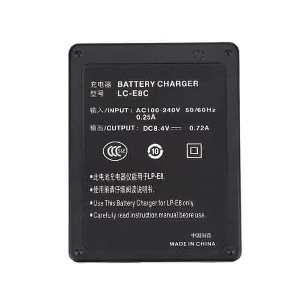 Eiffelkamera batterioplader til Canon LP-E8 EOS 550D - 600D - 650D - 700D EU-stik