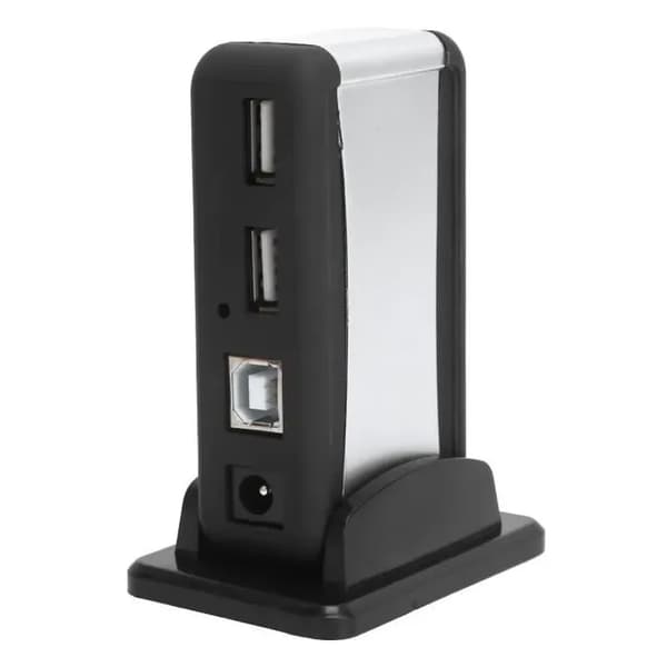 7-portars USB-hubb - ABS - EU-strömförsörjning - USB 2.0