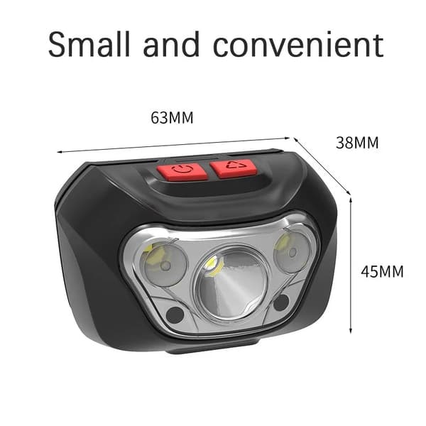 LED- ja COB-hätälamppu punaisella valolla, saunalamppu, taskulamppu, 6 valaistustilaa, AAA-paristo