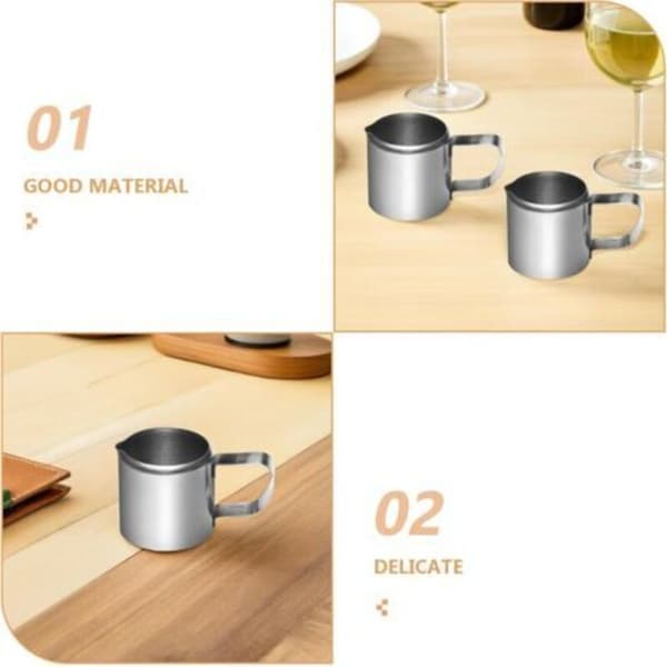 2-delt mælkekande sæt i rustfrit stål af mini multifunktionelle kander til kaffe, espresso, te, hjem, barista