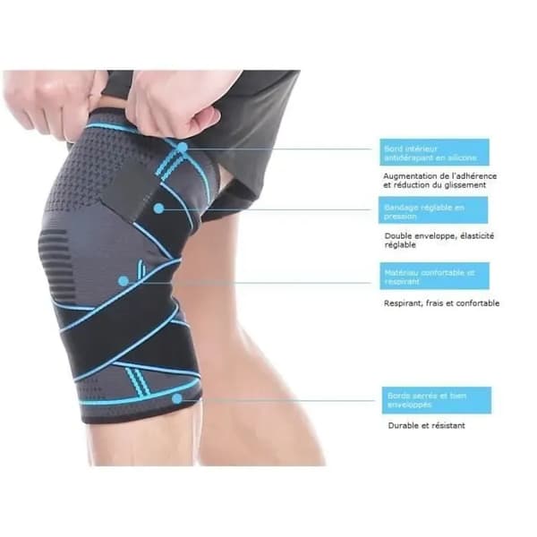 Sportknäskydd, 2-pack justerbart elastiskt knäskydd, sportkompressionsknäskydd, patellaknäskydd och